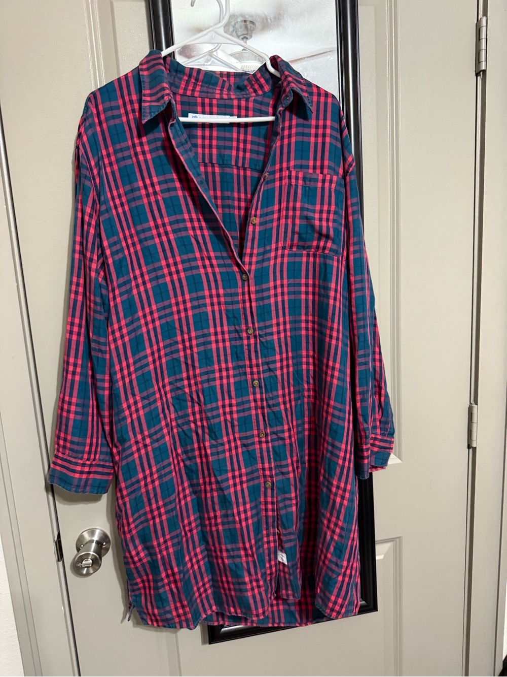 Southern Tide Red and Teal Plaid Button-Up
